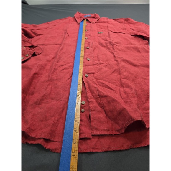 Faconnable 100% Linen Button Down Shirt Men's L  Coral Long Sleeve Shirt... - Picture 4 of 8